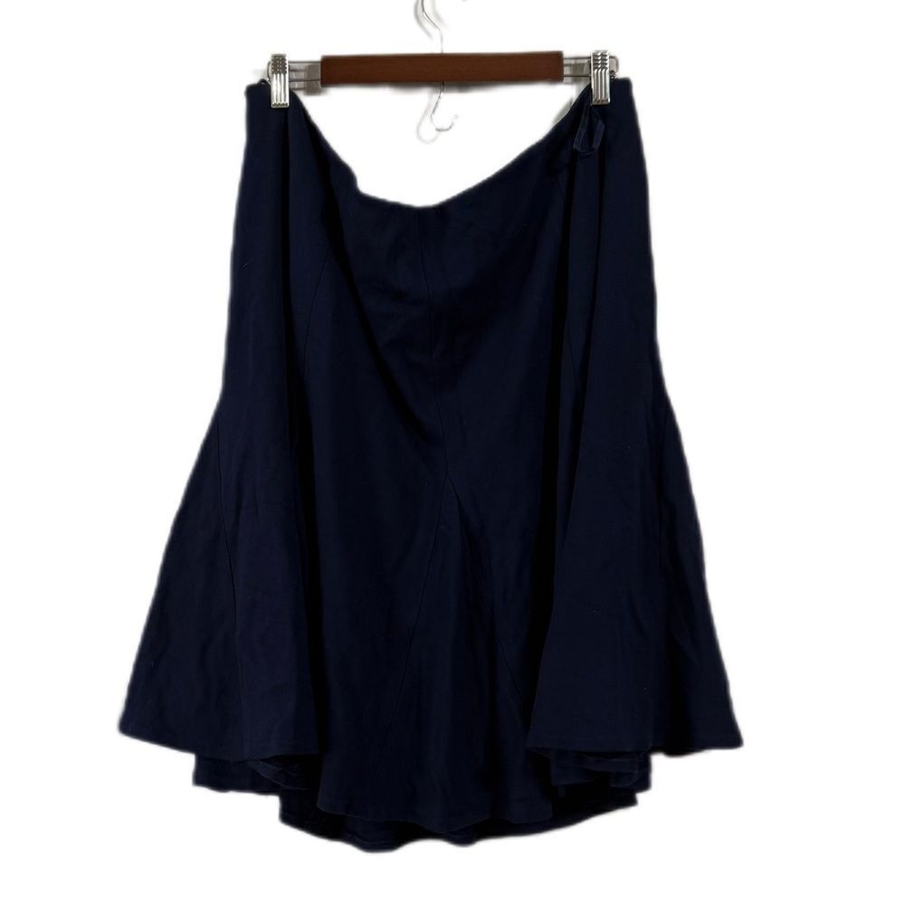 Ralph Lauren Navy Flared Midi Skirt